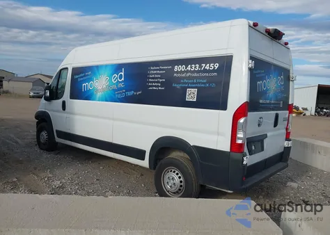 2024 Ram Promaster 2500 Tradesman High Roof 159 Wb W/Pass Seat from USA, damaged, VIN 3C6LRVDG8RE136931